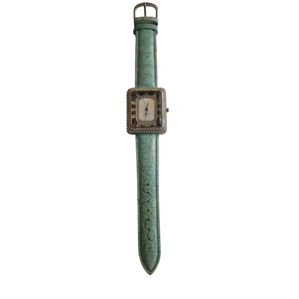Collectibles by Adrienne Crystal Rhinestones Art Deco Watch Leather Band